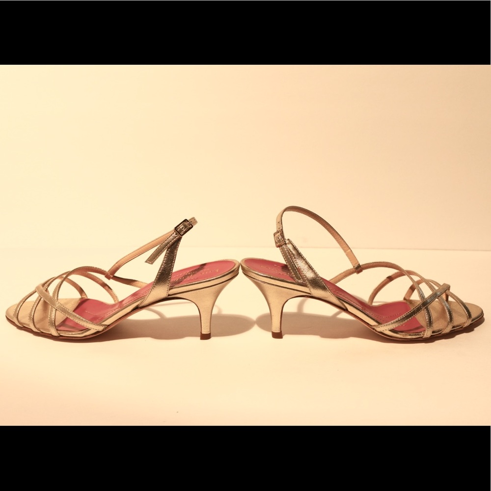 Kate Spade - Gold Strappy Heels Formal Shoes - Picture 4 of 7